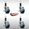 Service Caster 3'' SS Blue Poly Swivel 1-1/4'' Expanding Stem Caster Set with Brake, 4PK SCC-SSEX20S314-PPUB-BLUE-TLB-114-4 - alternate 3